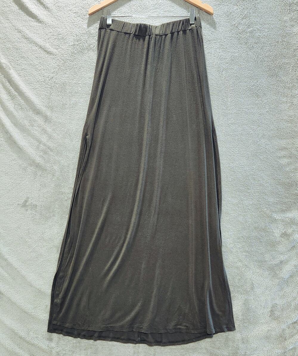 Wet Seal Womens Dark Green Side Split Maxi Skirt Size Large Y2K Retro 90s Grunge